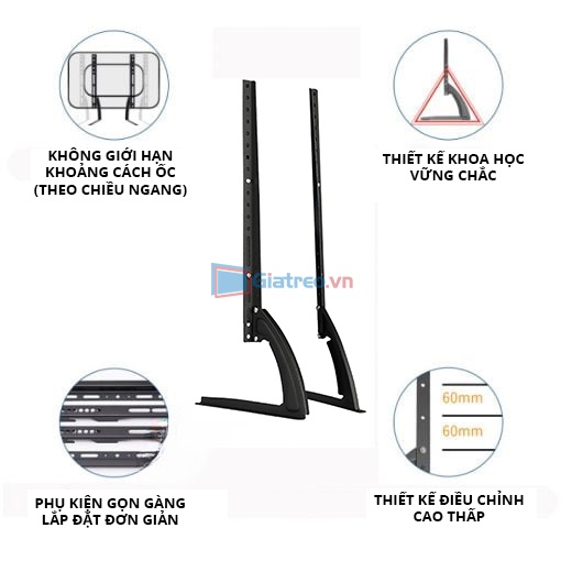 Chân đế để bàn thay thế cho Tivi Đa năng - Lắp đặt mọi hãng 24 - 70 inch - 5